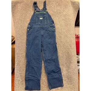 Liberty Overalls Mens 34x30 Blue Denim Bib Workwear Straight Leg Multi-Pocket